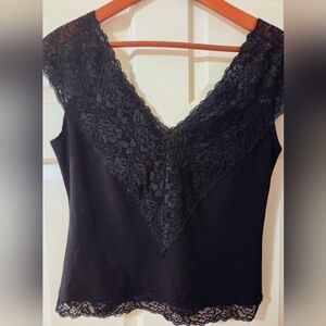 Joseph RIBKOFF Black Lace Trim Top